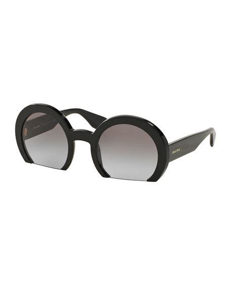 miu miu rasoir cutoff round sunglasses|Miu Miu Rasoir Cutoff Round Sunglasses, Black .